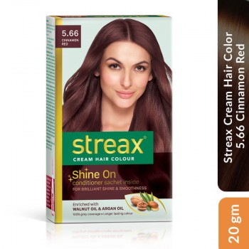 Streax Cream Hair Color 5.66 Cinnamon Red, 20 gm